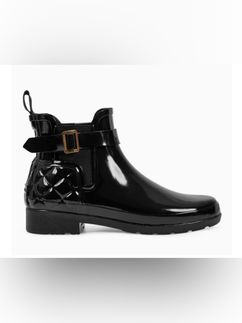 HUNTER Quilted Gloss Refined Slim Fit Chelsea Boots 7